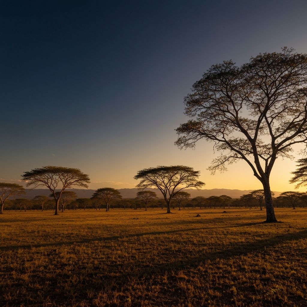 Guanacaste landscape at dusk